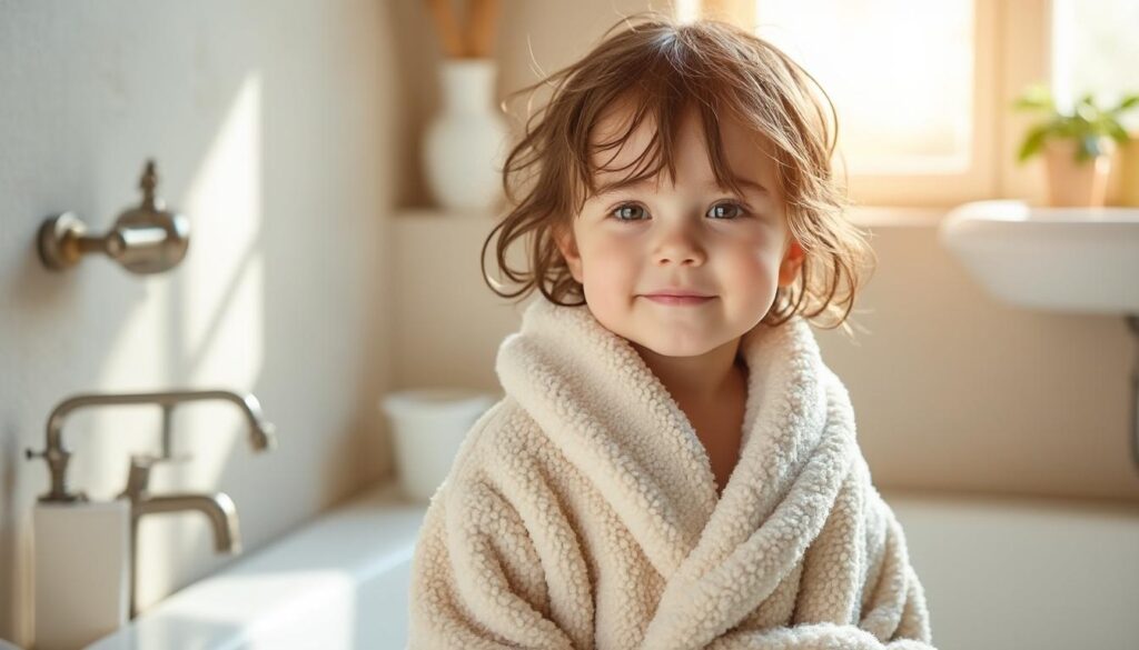 entdecken sie unseren gemütlichen bademantel für kinder – der perfekte schutz nach dem baden für wärme und komfort.